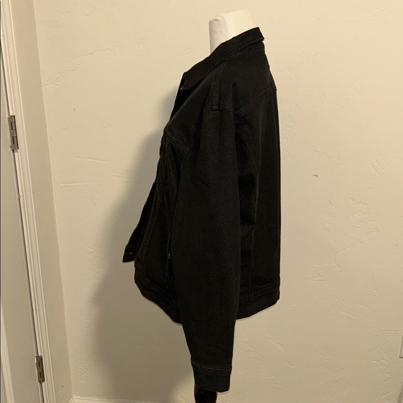 Lee Denim XL Button Down Black 4 Pocket Cotton Polyester Spandex Jean Jacket - Picture 10 of 16